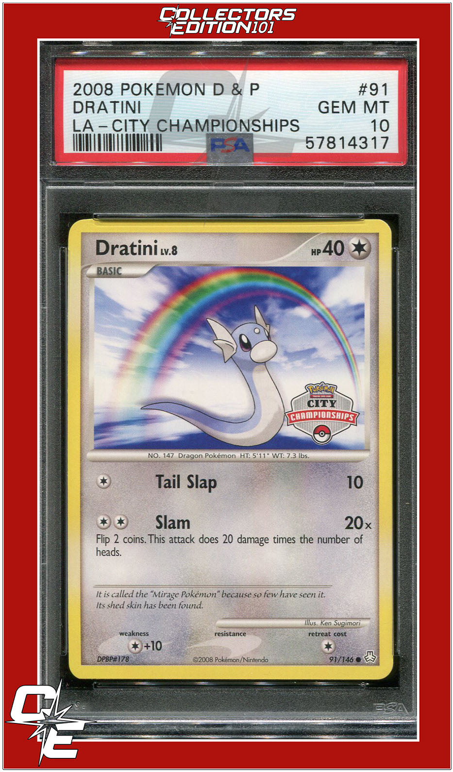 Legends Awakened 91 Dratini City Championships PSA 10