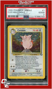 Jungle 1 Clefable Holo PSA 2