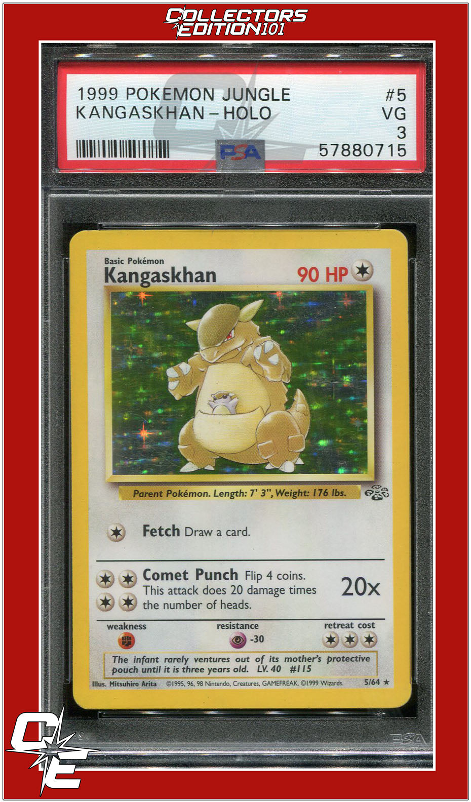 Jungle 5 Kangaskhan Holo PSA 3