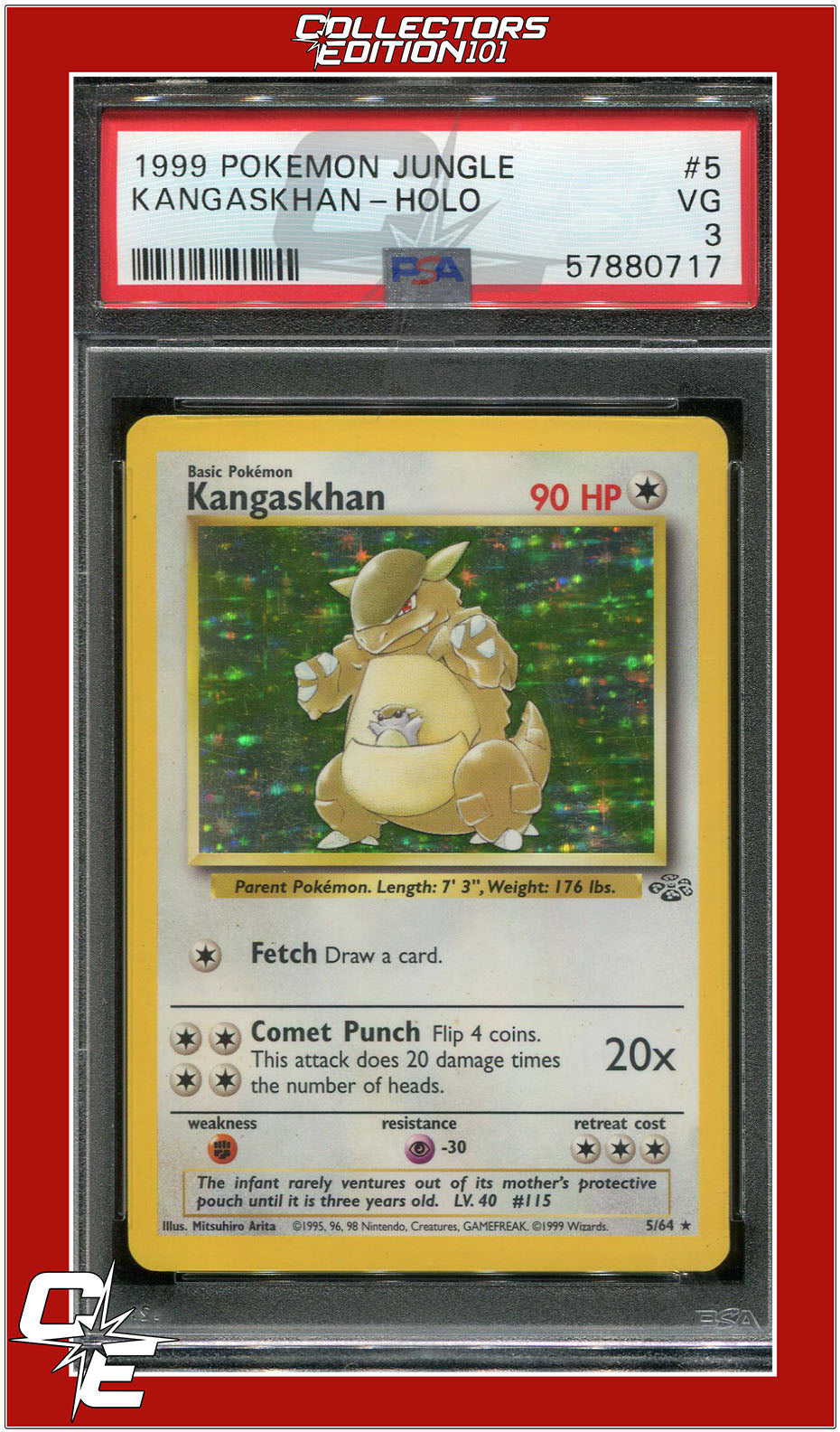 Jungle 5 Kangaskhan Holo PSA 3