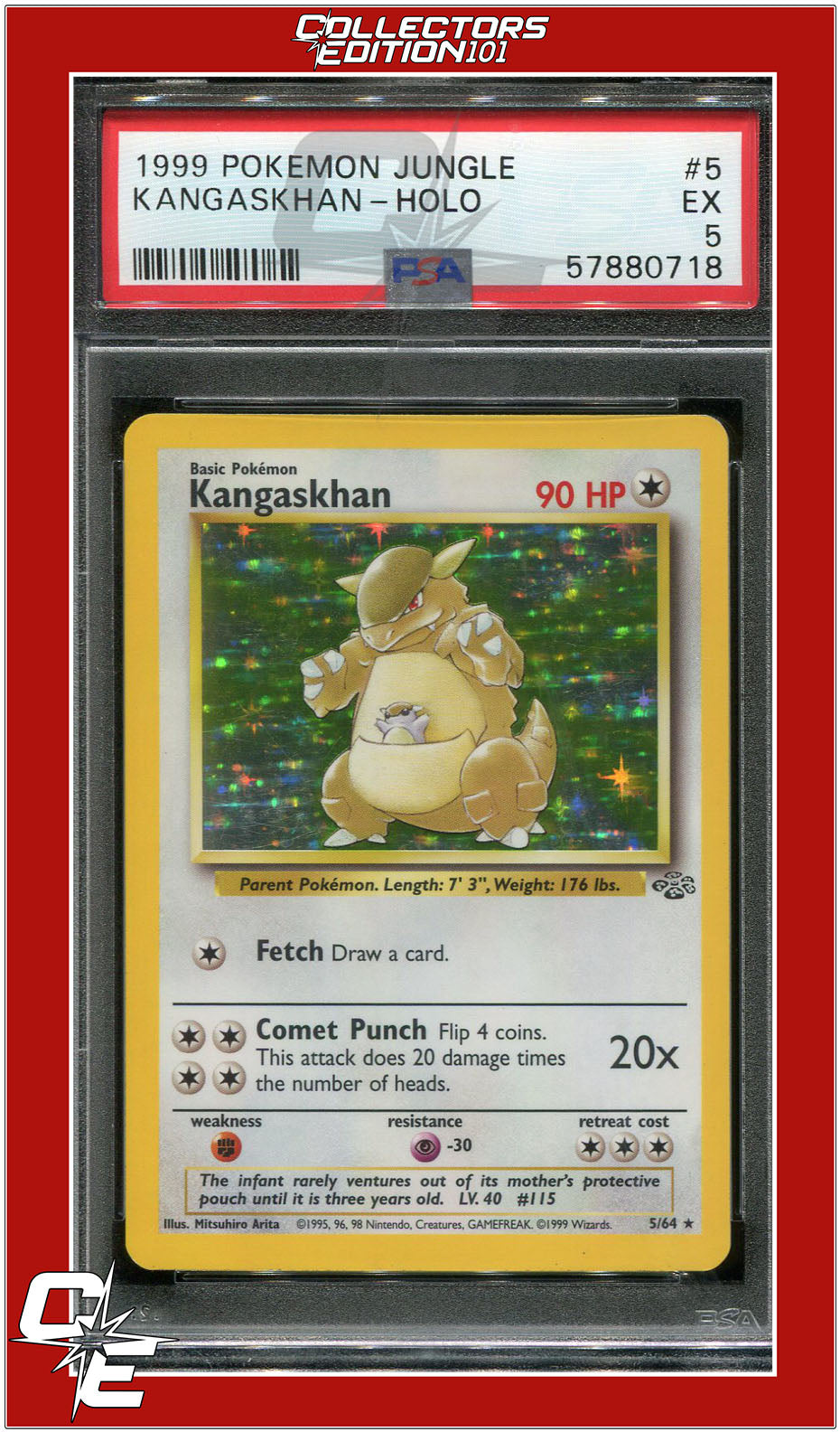 Jungle 5 Kangaskhan Holo PSA 5