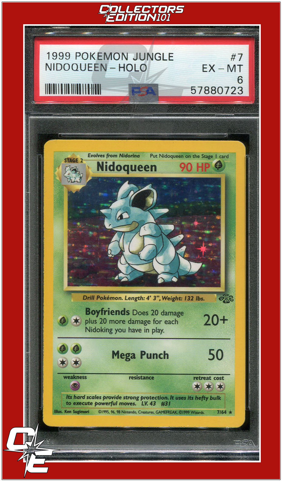 Jungle 7 Nidoqueen Holo PSA 6