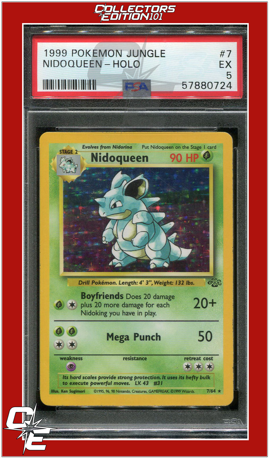 Jungle 7 Nidoqueen Holo PSA 5