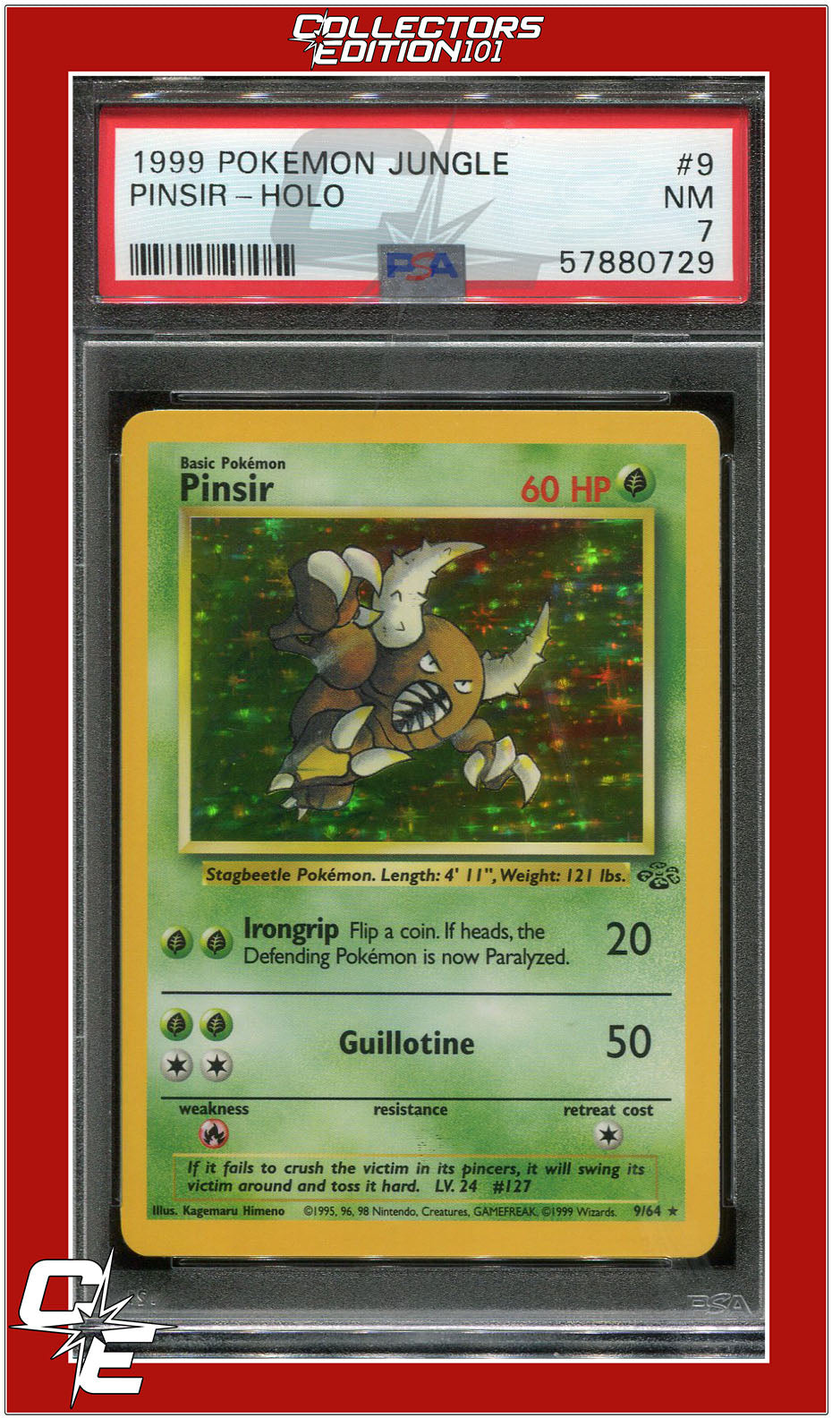 Jungle 9 Pinsir Holo PSA 7