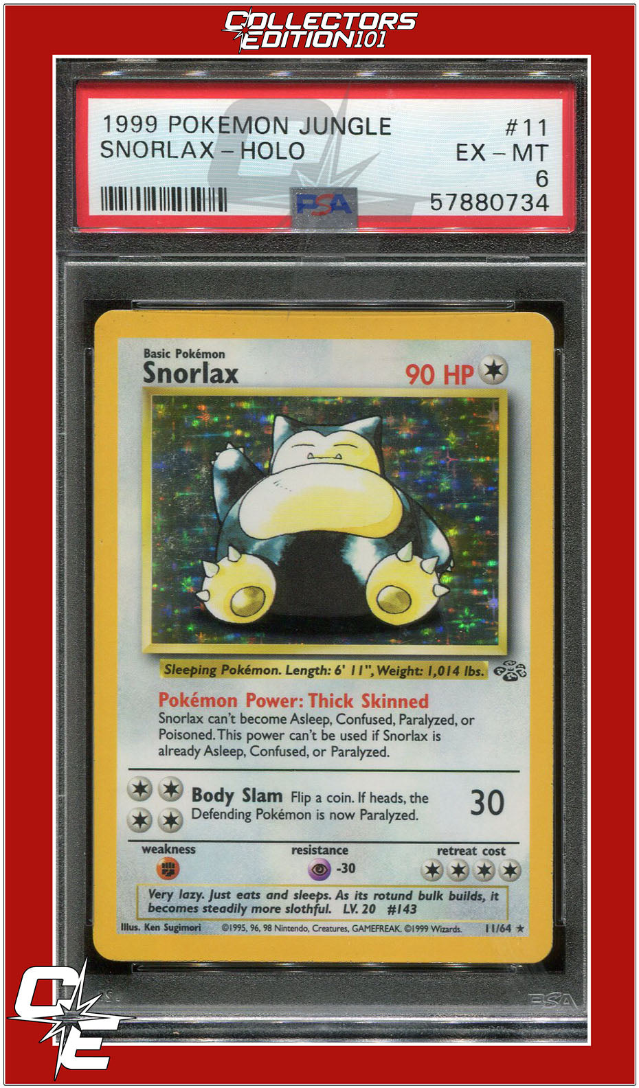 Jungle 11 Snorlax Holo PSA 6