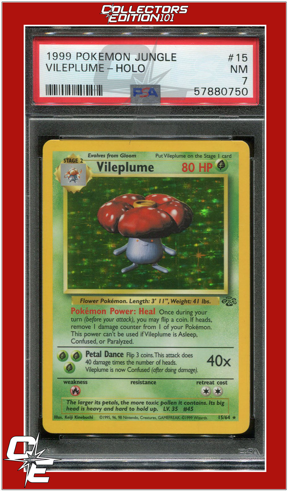 Jungle 15 Vileplume Holo PSA 7