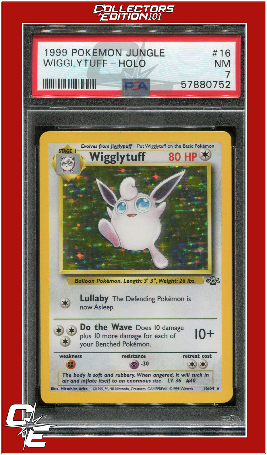 Jungle 16 Wigglytuff Holo PSA 7