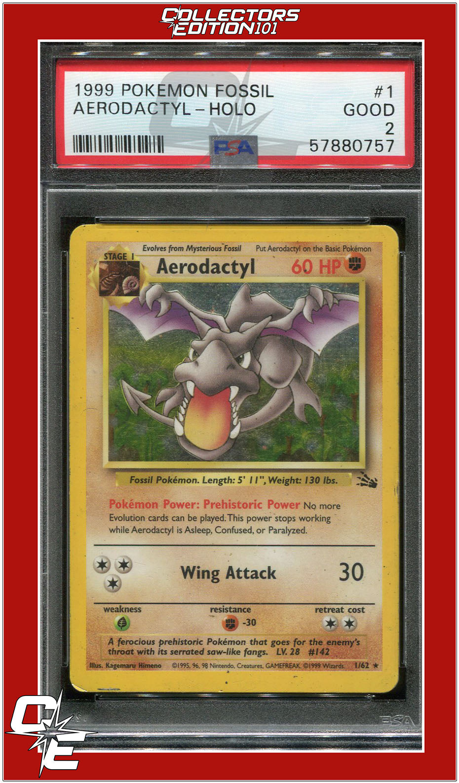 Fossil 1 Aerodactyl Holo PSA 2