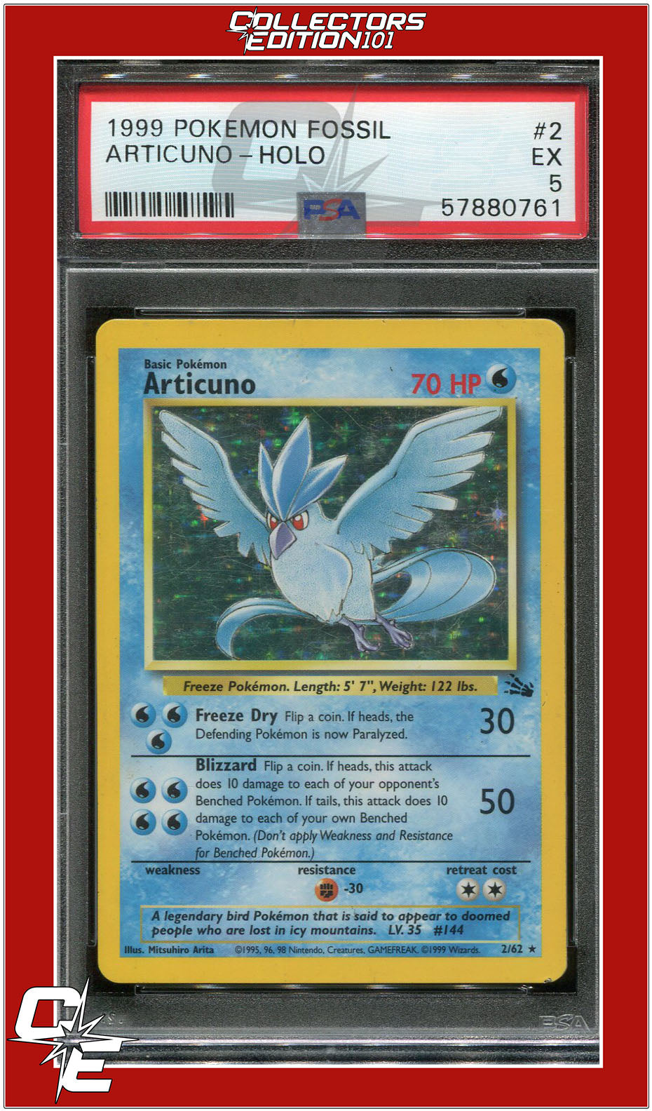 Fossil 2 Articuno Holo PSA 5