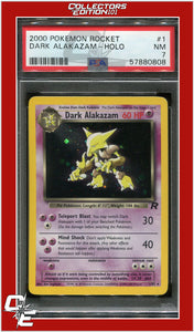 Team Rocket 1 Dark Alakazam Holo PSA 7