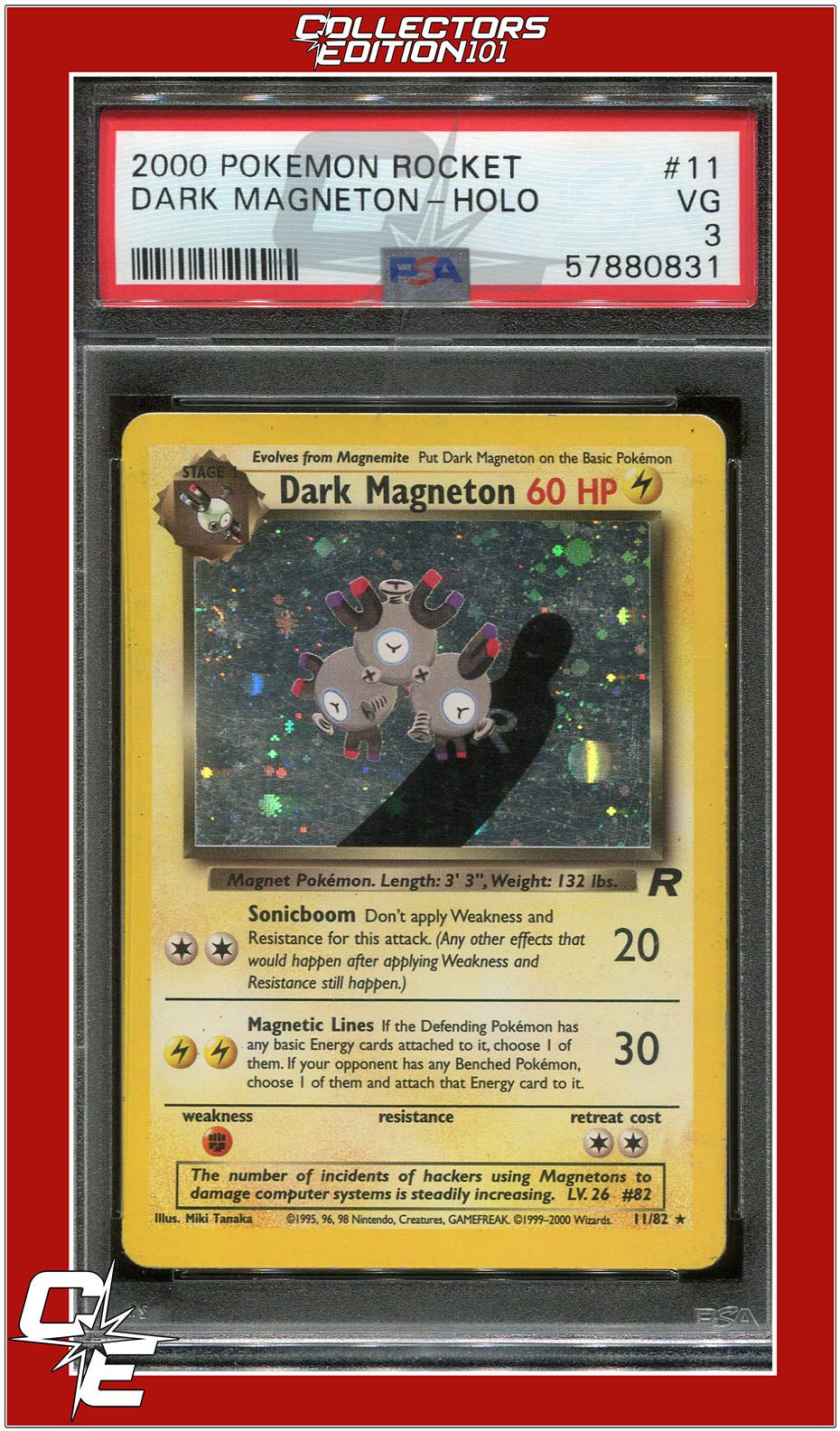 Team Rocket 11 Dark Magneton Holo PSA 3