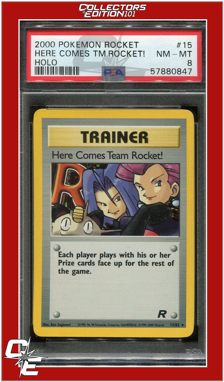 Team Rocket 15 Here Comes Team Team Rocket! Holo PSA 8