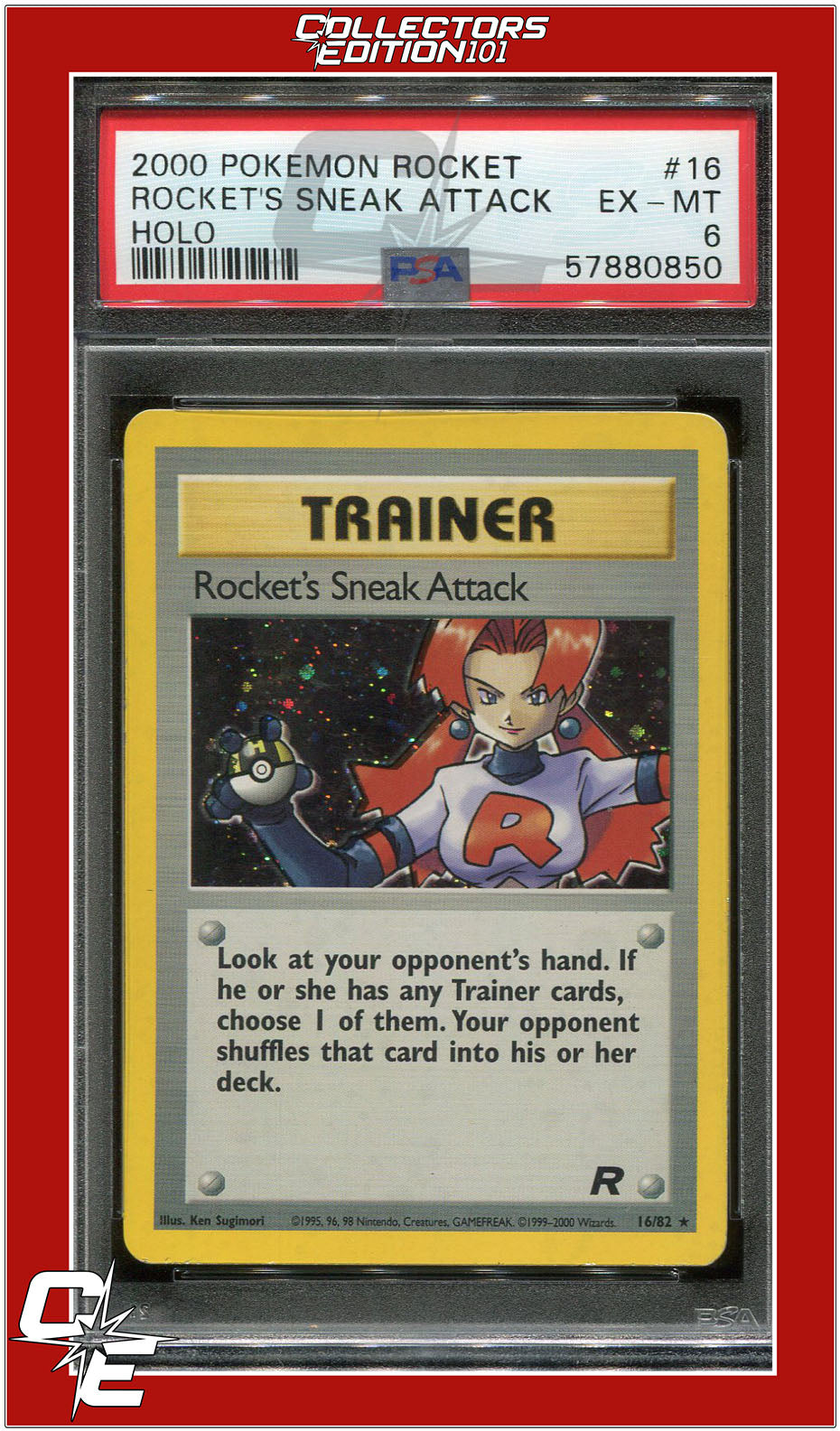 Team Rocket 16 Team Rocket's Sneak Attack Holo PSA 6