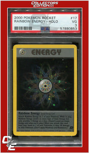 Team Rocket 17 Rainbow Energy Holo PSA 3