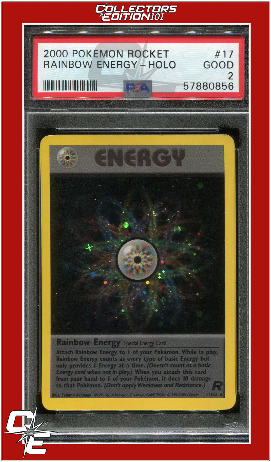 Team Rocket 17 Rainbow Energy Holo PSA 2