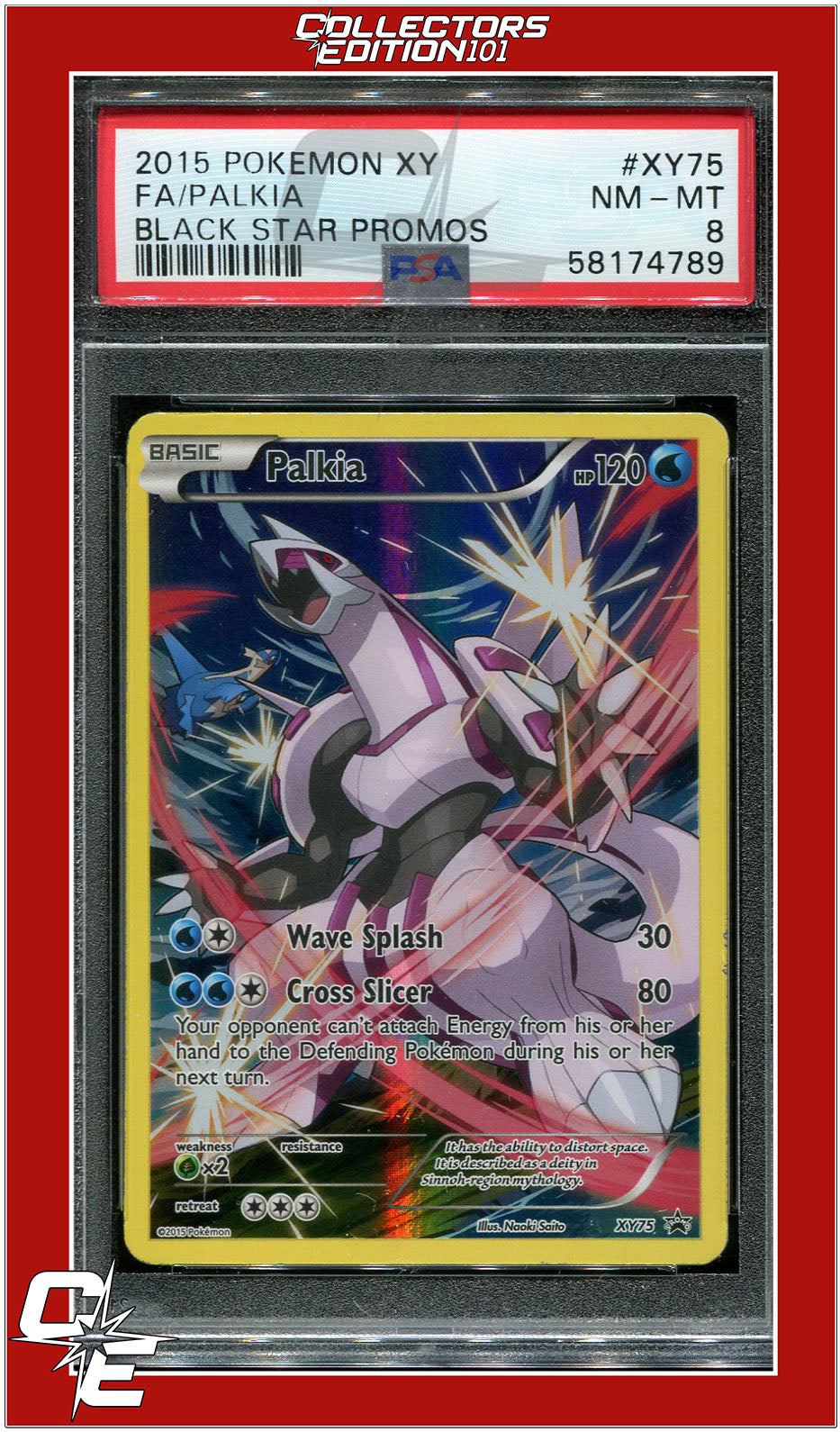 XY Black Star Promo XY75 Full Art Palkia PSA 8