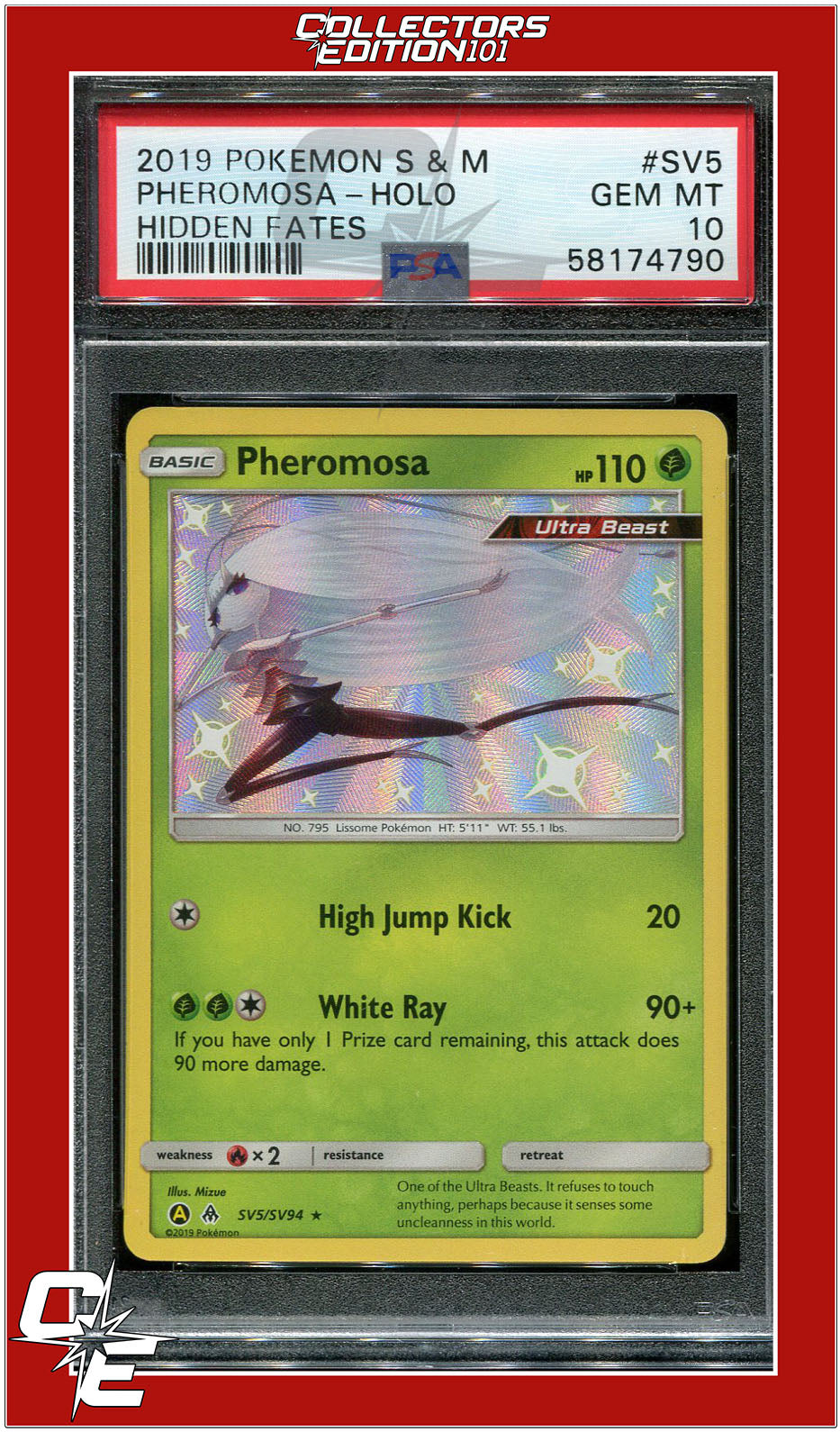 Hidden Fates SV5 Pheromosa Holo PSA 10