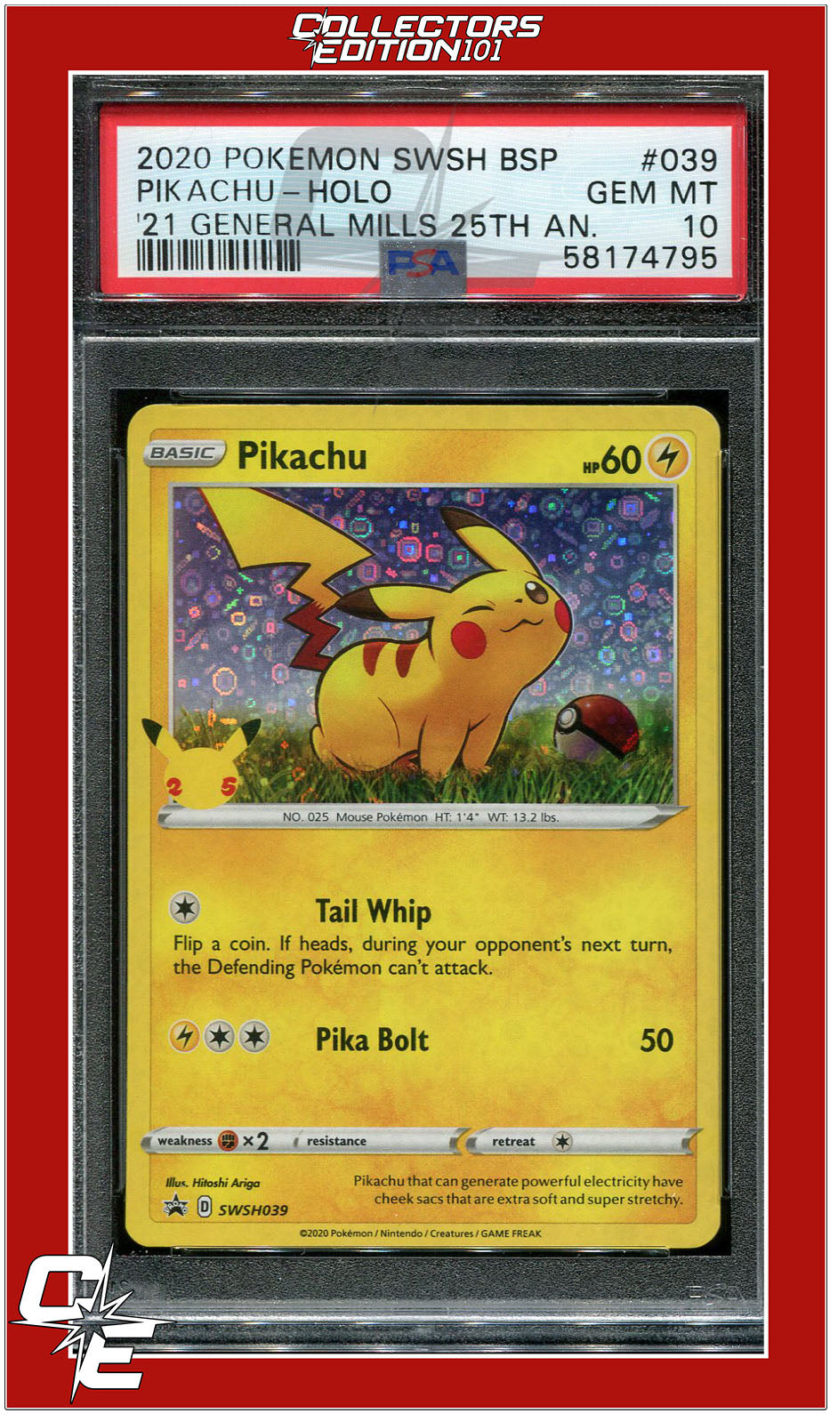 SWSH Black Star Promo 039 Pikachu Holo PSA 10