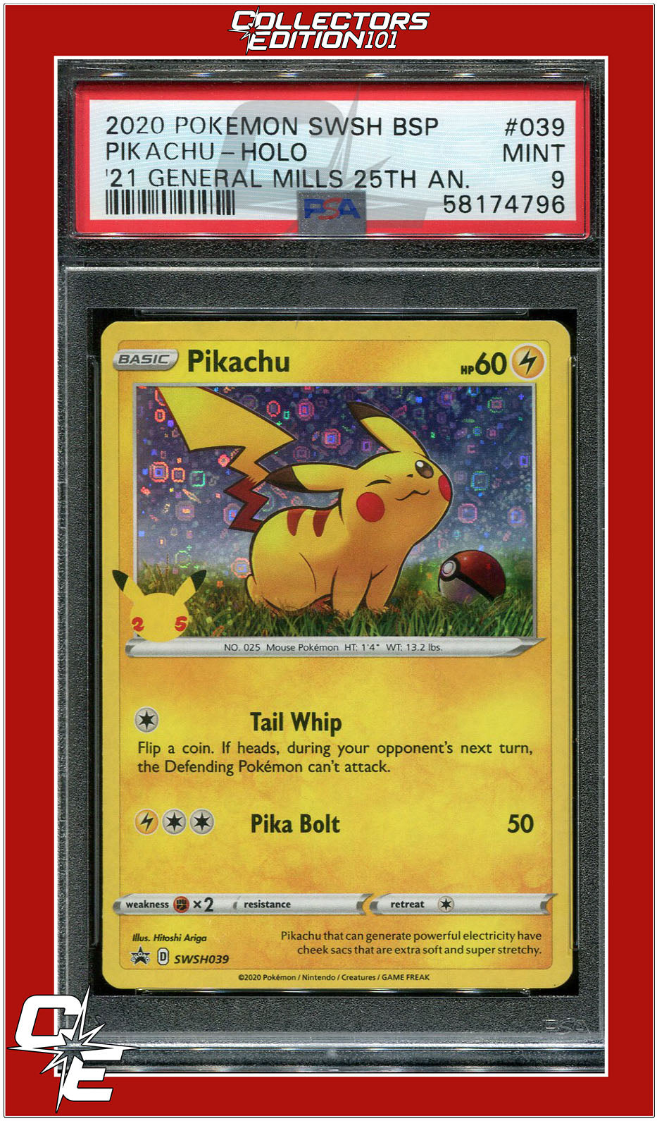 SWSH Black Star Promo 039 Pikachu Holo PSA 9