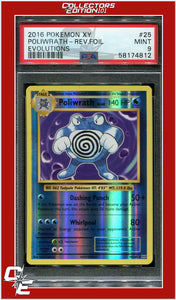 Evolutions 25 Poliwrath Reverse Foil PSA 9