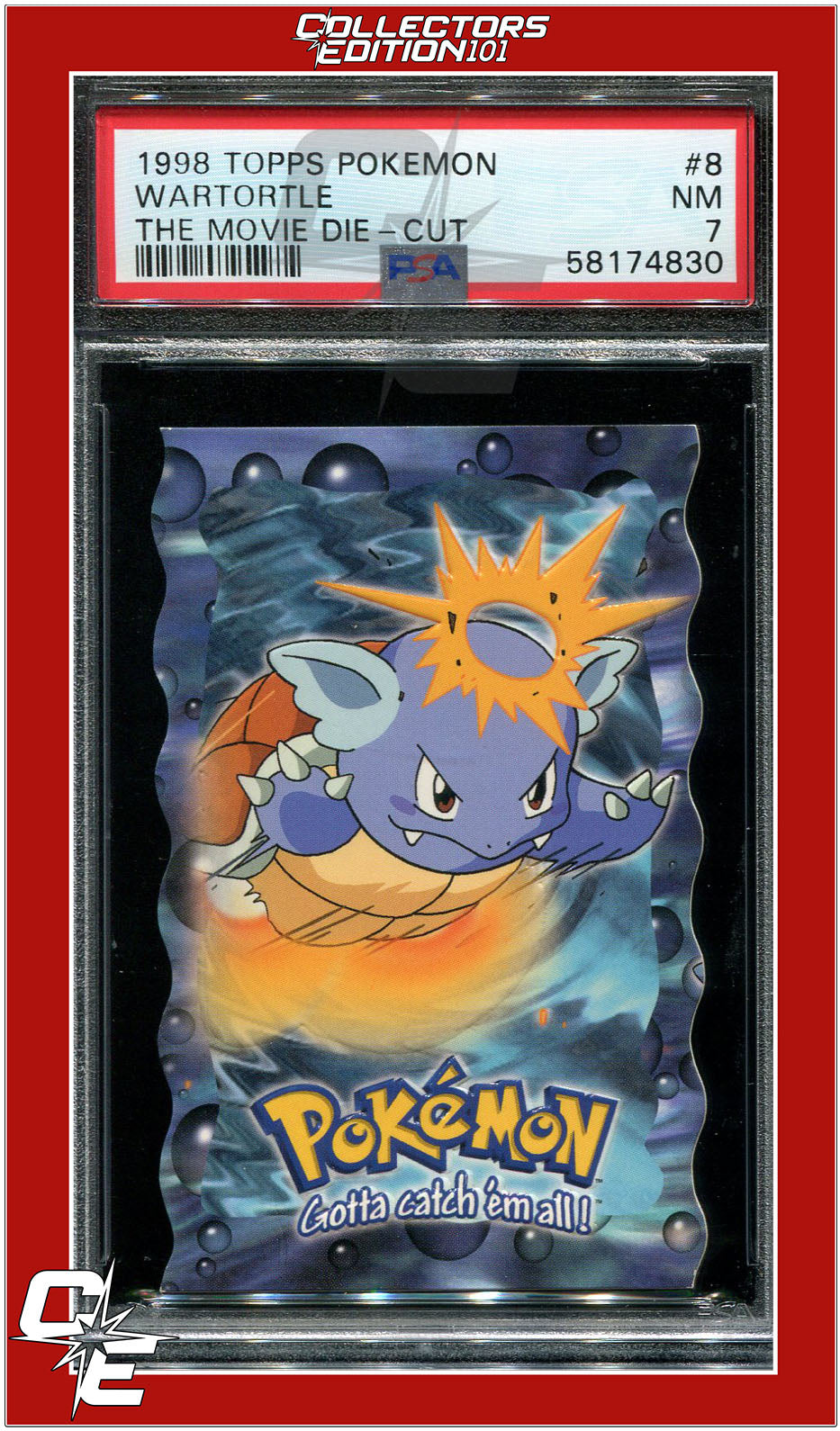 Topps Pokemon the Movie Die-Cut 8 Wartortle PSA 7