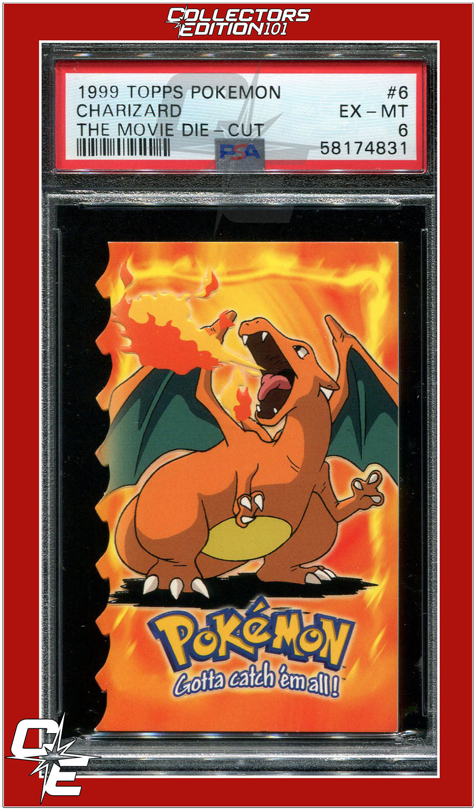 Topps Pokemon Die-Cut 6 Charizard PSA 6