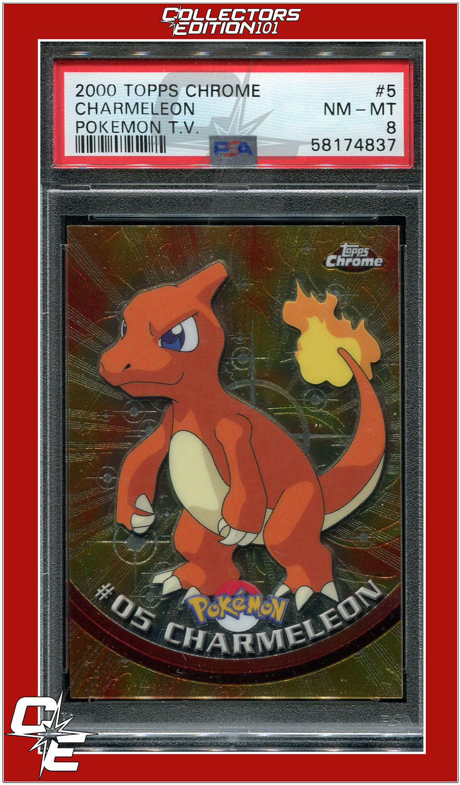 Topps Chrome Pokemon T.V. 5 Charmeleon PSA 8