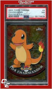 Topps Chrome Pokemon T.V. 4 Charmander PSA 7