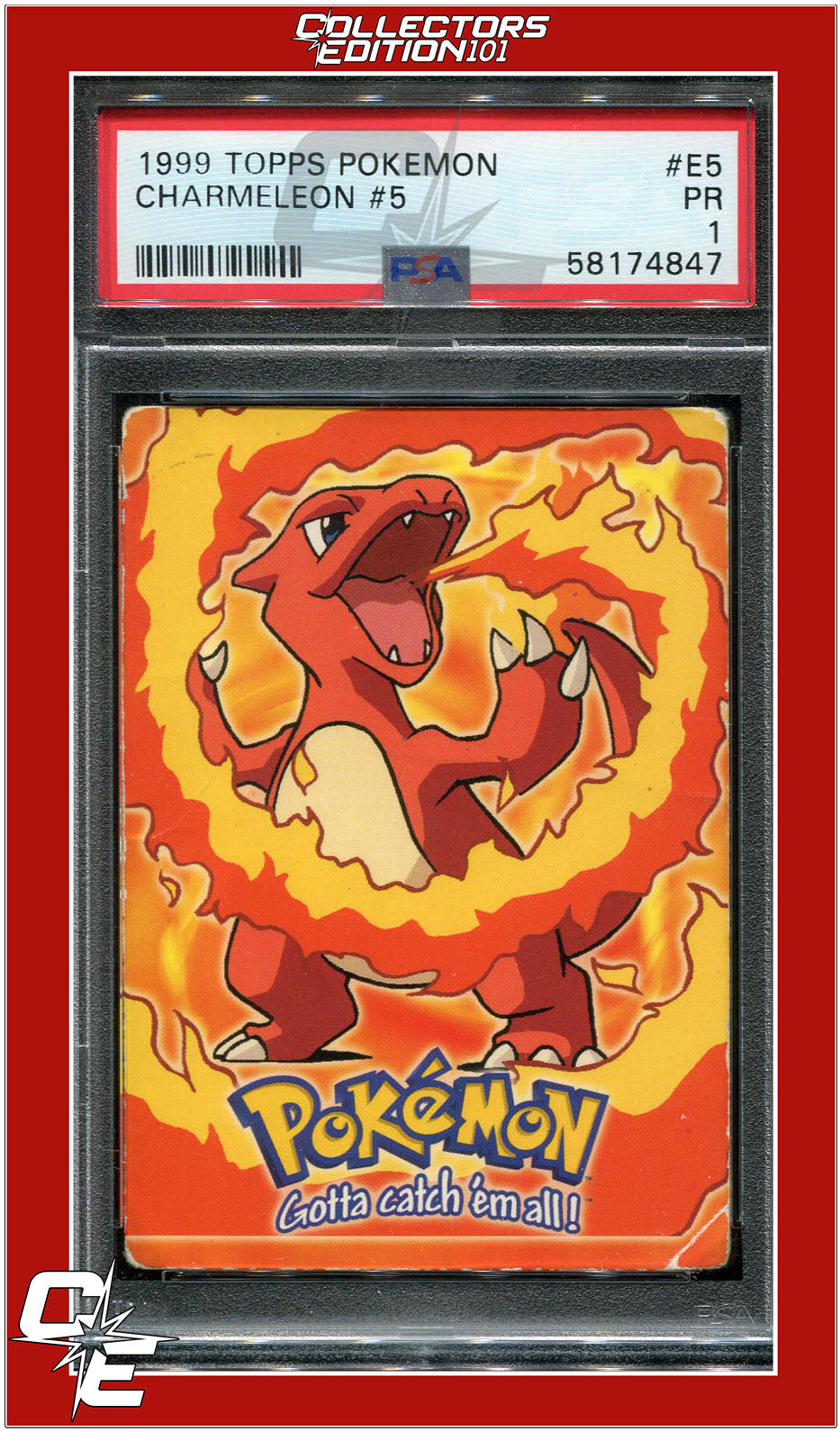 Topps Pokemon Edt E5 Charmeleon #5 PSA 1