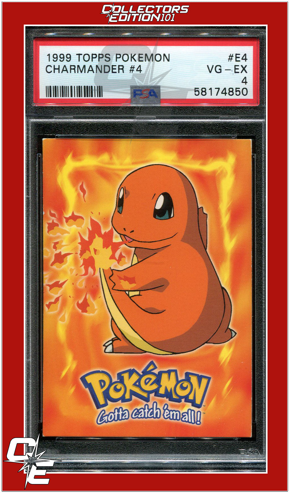 Topps Pokemon Edt E4 Charmander #4 PSA 4