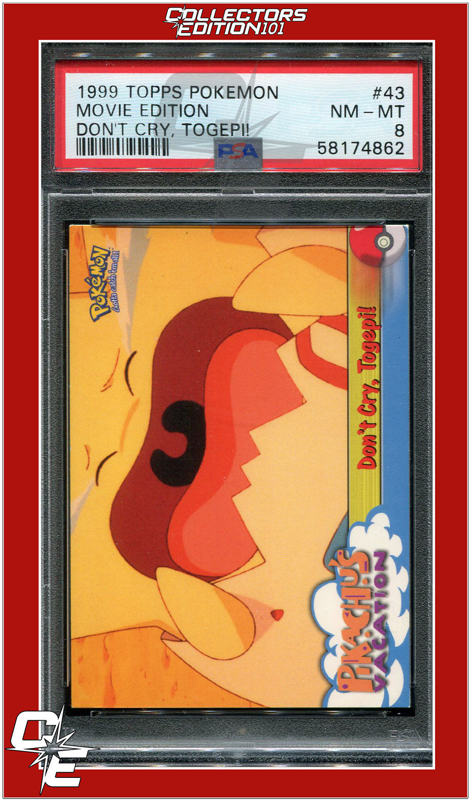 Topps Pokemon Edt 43 Movie Edition Don't Cry, Togepi! PSA 8