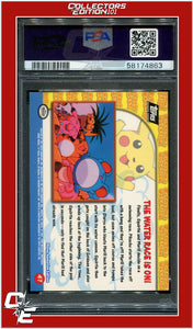 Topps Pokemon Edt 47 Movie Edition the Water Race Is on PSA 7