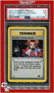 Team Rocket 16 Team Rocket's Sneak Attack Holo PSA 5