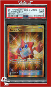 Sun & Moon 159 Full Art Rotom Dex Secret PSA 9