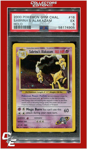 Gym Challenge 16 Sabrina's Alakazam Holo PSA 5