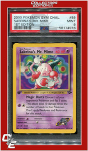 Gym Challenge 59 Sabrina's Mr. Mime 1st Edition PSA 9