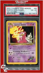 Gym Heroes 60 Sabrina's Slowbro 1st Edition PSA 4