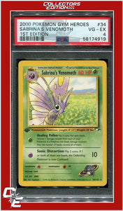 Gym Heroes 34 Sabrina's Venomoth 1st Edition PSA 4