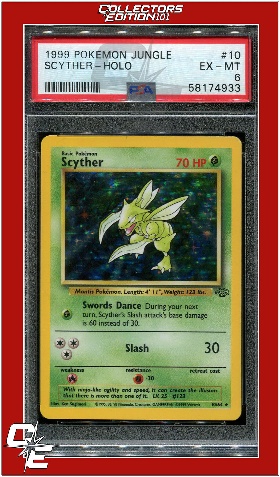 Jungle 10 Scyther Holo PSA 6