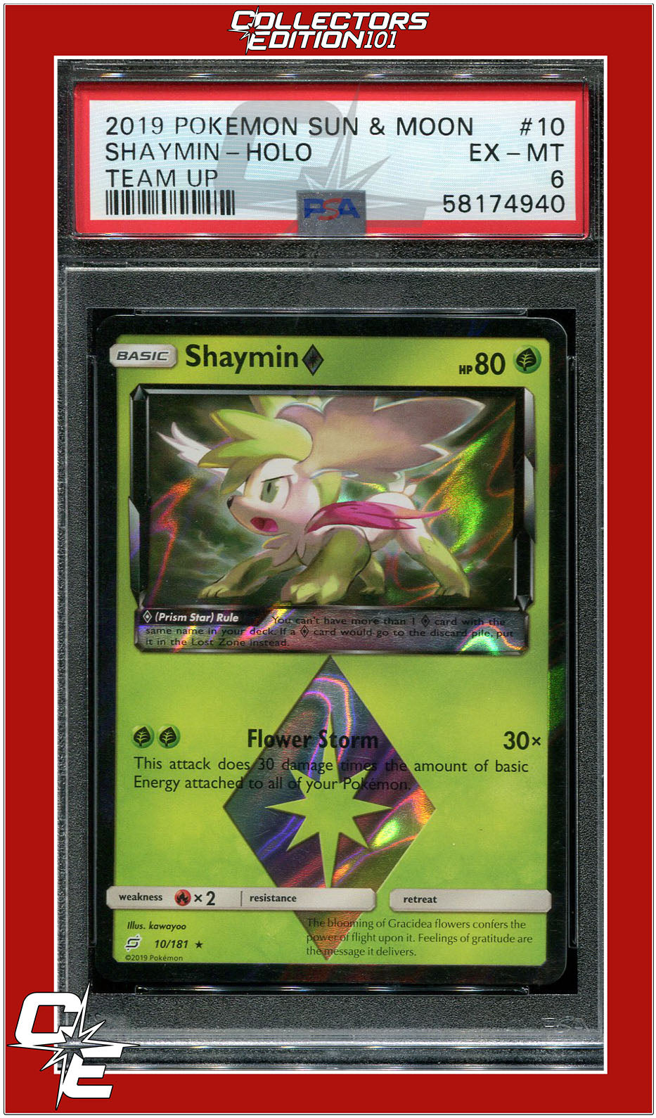 Team Up 10 Shaymin Holo PSA 6