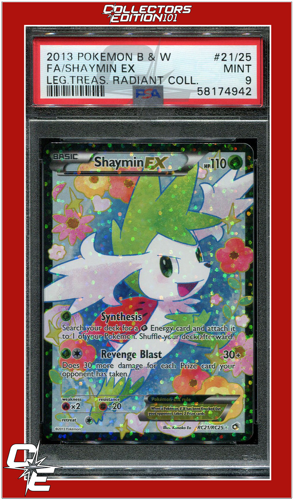 Legendary Treasures Radiant Collection 21/25 Full Art Shaymin EX PSA 9