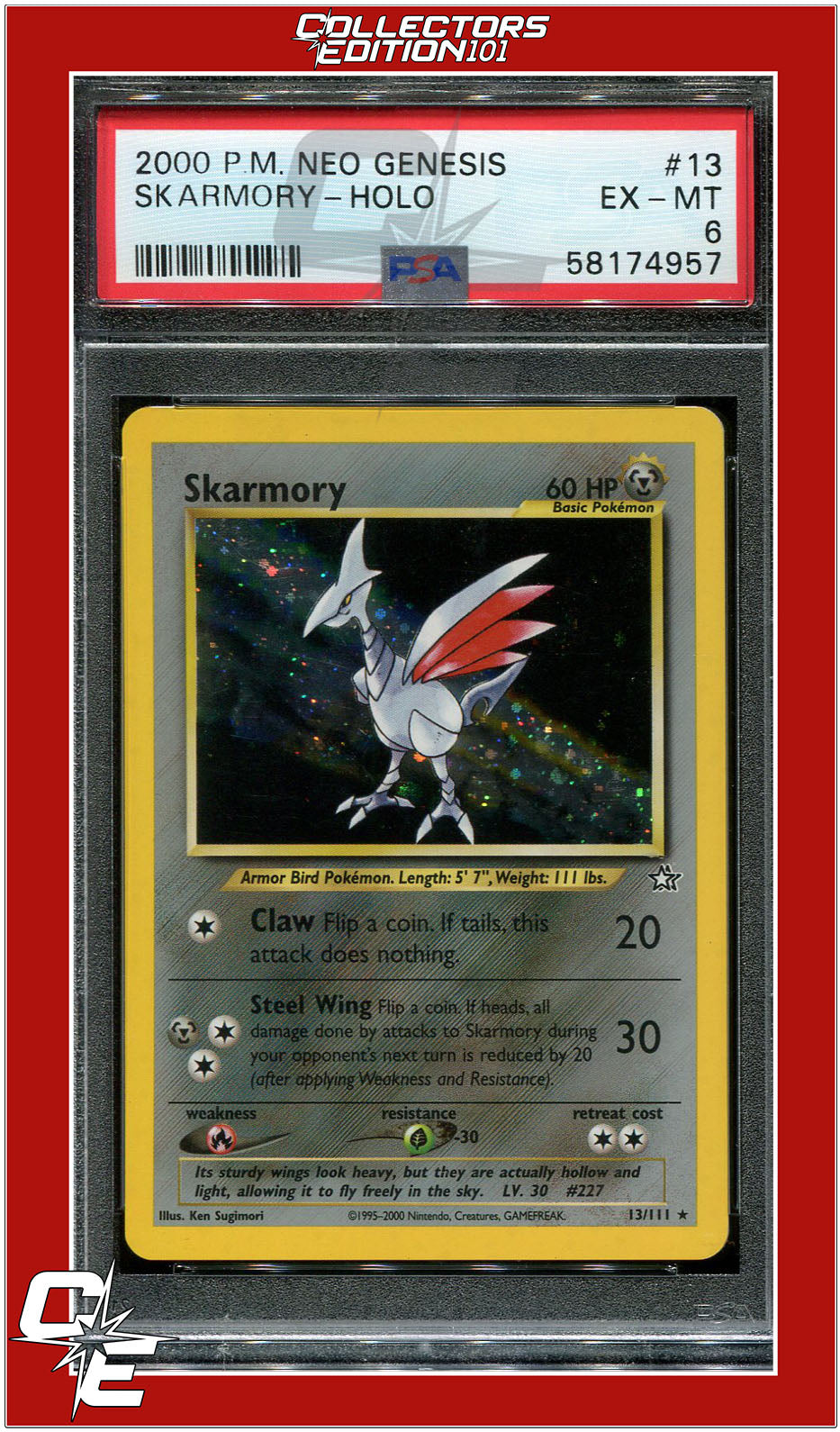 Neo Genesis 13 Skarmory Holo PSA 6