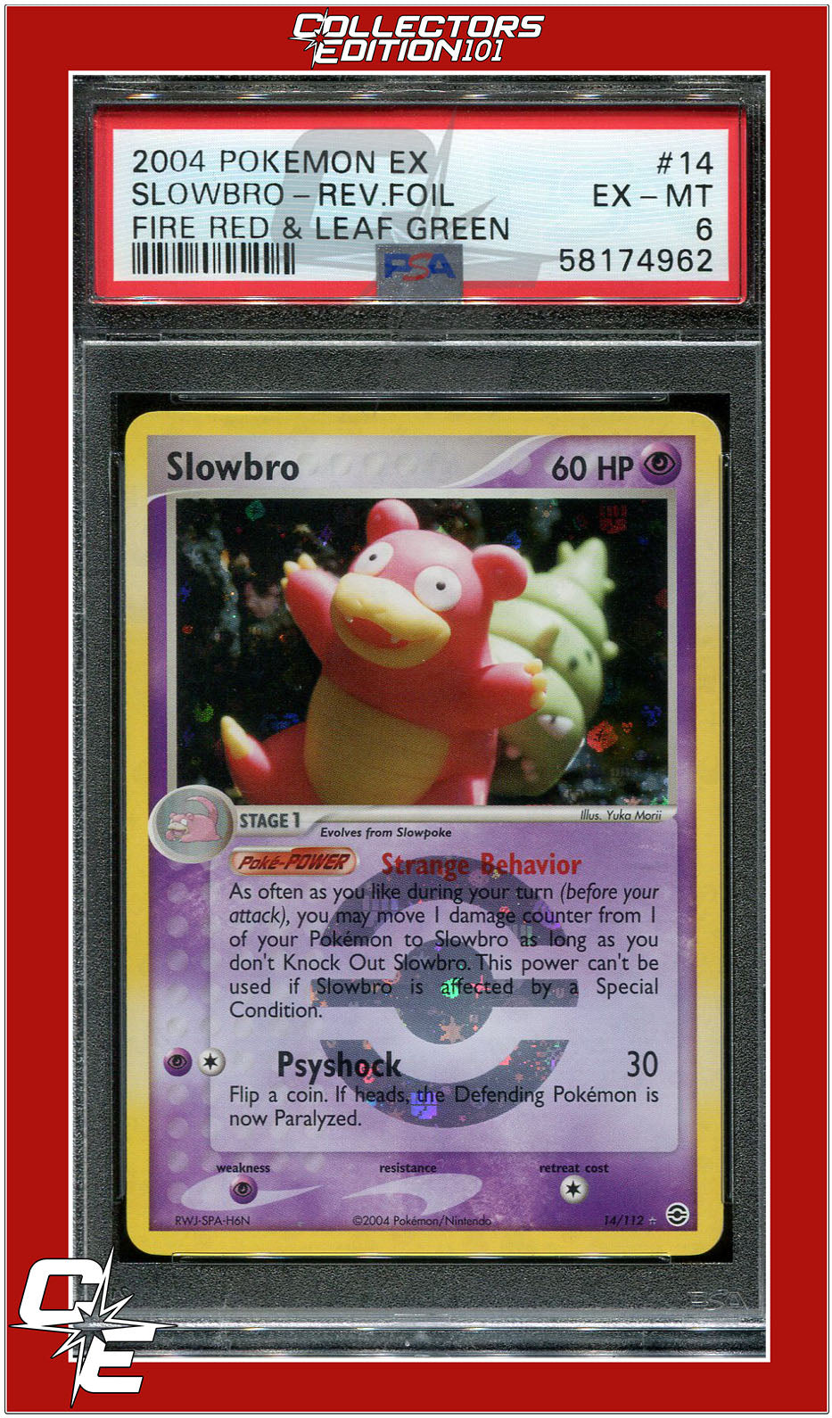 Pokemon Slowbro Reverse store Holo PSA 8