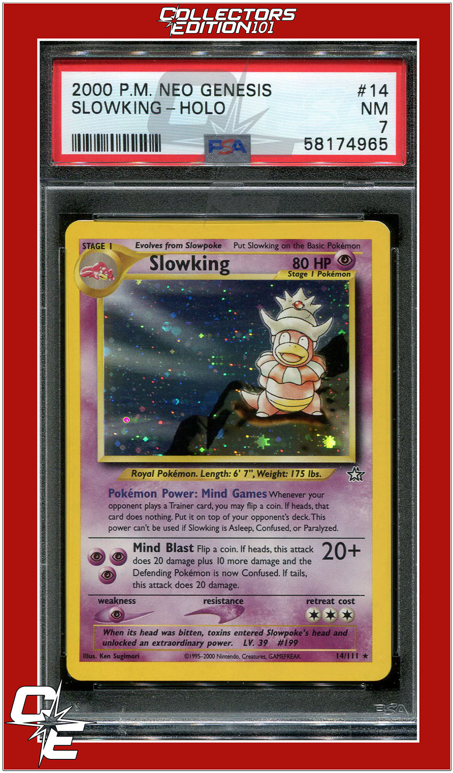 Neo Genesis 14 Slowking Holo PSA 7