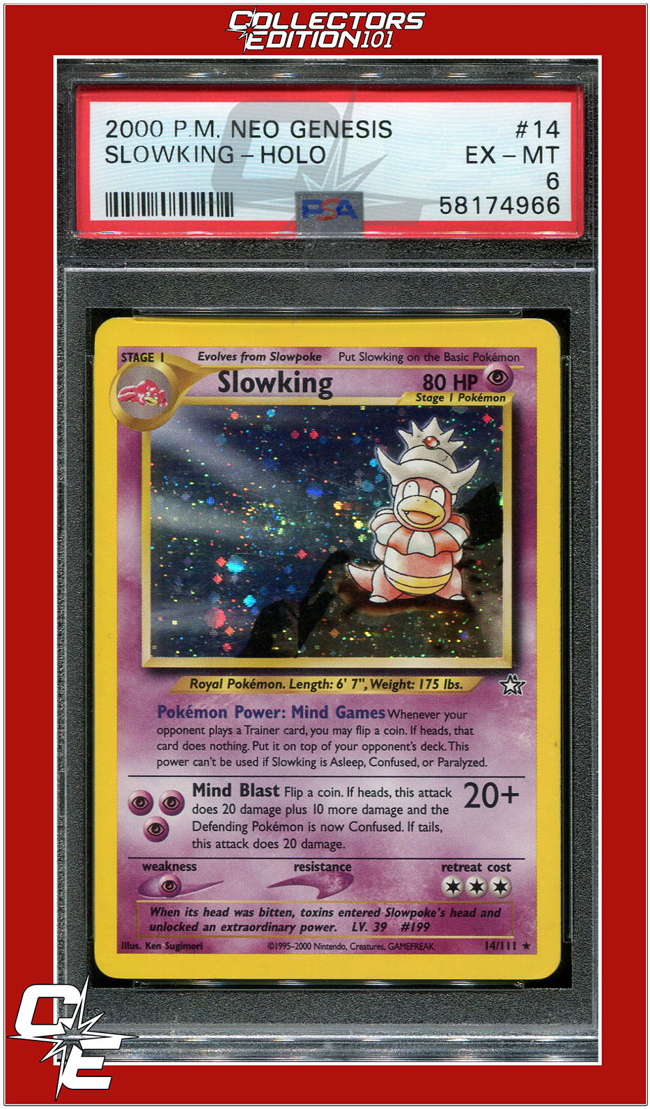 Neo Genesis 14 Slowking Holo PSA 6