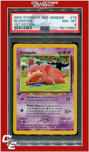 Neo Genesis 1st Edition 73 Slowpoke PSA 8