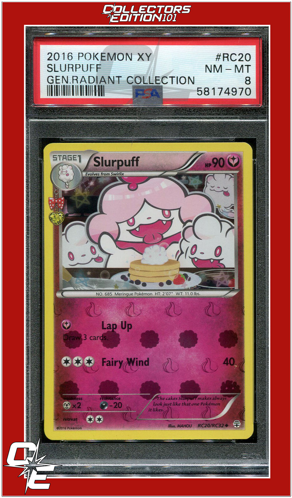 Generations Radiant Collection RC20 Slurpuff PSA 8 | Collectors Edition 101 Generations Radiant Collection RC20 Slurpuff PSA 8 | Collectors Edition 101