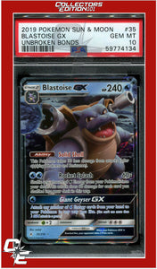 Unbroken Bonds 35 Blastoise GX PSA 10