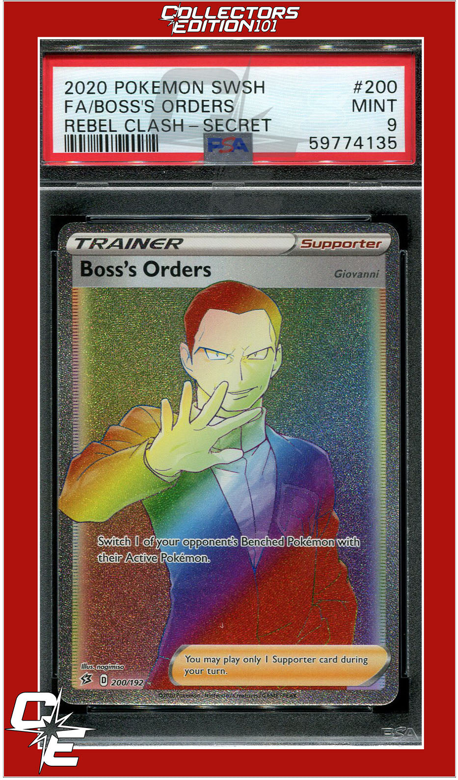 Rebel Clash 200 Full Art Boss's Orders Secret PSA 9