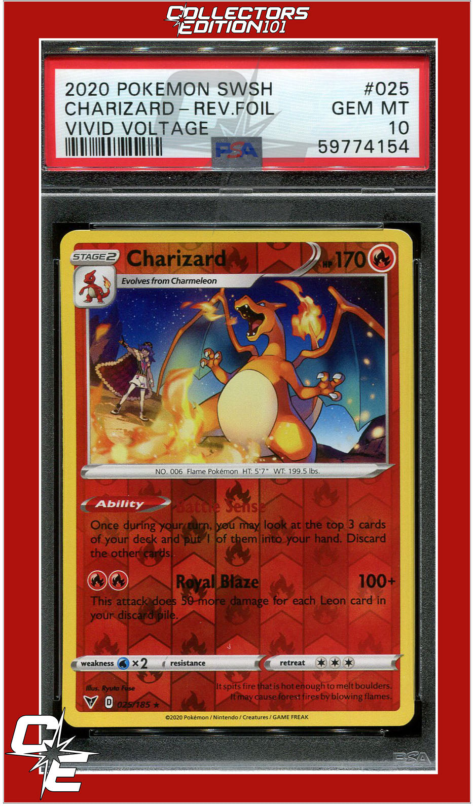 Vivid Voltage 025 Charizard Reverse Foil PSA 10